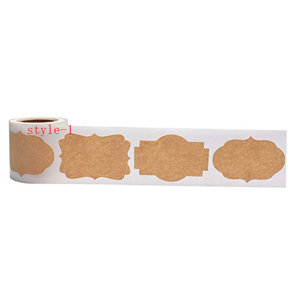 300pc/Roll Kraft Sticker Handwritten convenience stickers Sealing cowhide sticker Label for Kitchen classification diy Tags: A