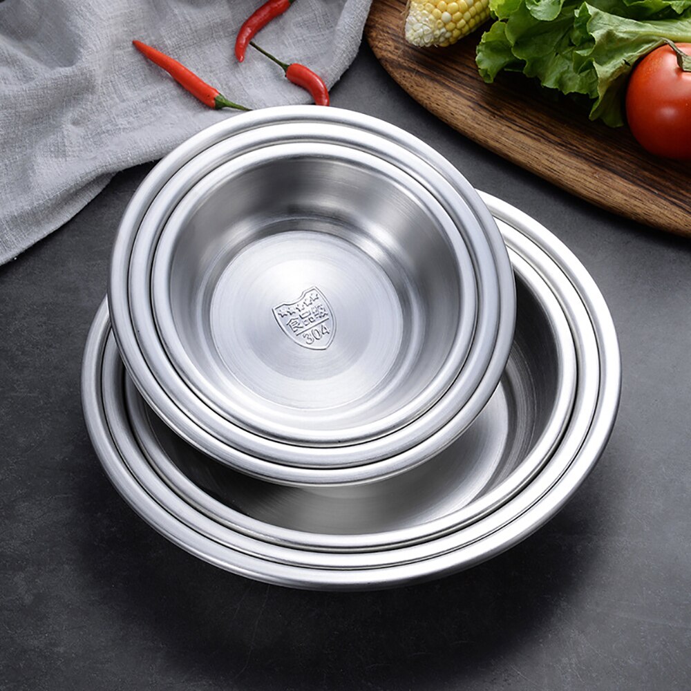 304 stainless steel plate dishes and plates For household cakes, dumplings, salad plates, western dishes, cold dishes