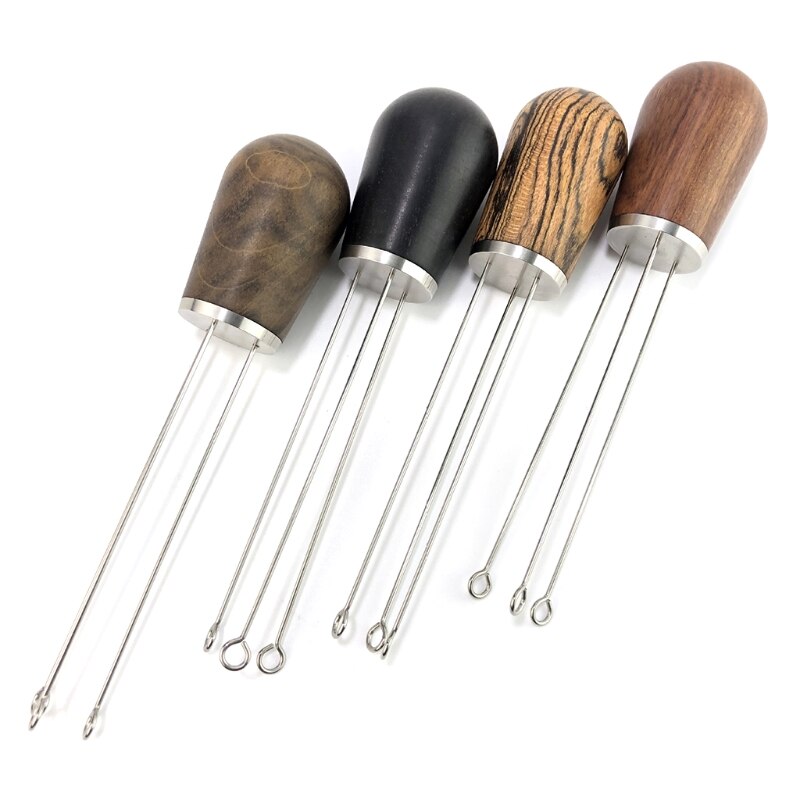 51 53 58MM Solid Wood Handle Coffee Needle Distributor Coffee Tamper F62A