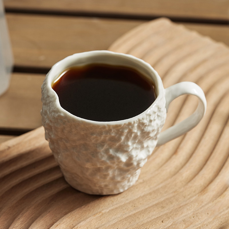 Melkbeker met rotsmotief, ontbijtbeker, keramische espressokop met oorhanger, engelse afternoon tea mok, waterbeker