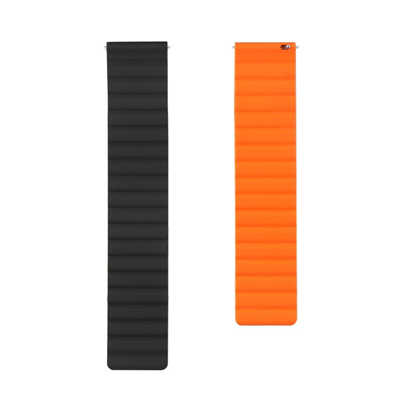 Bracelet en Silicone 20mm 22mm pour Huami Amazfit GTS3 GTS 2e 2 mini / Pace Stratos/ GTR3 GTR/Bip Lite S U, boucle magnétique: 6 Black orange / For 22mm