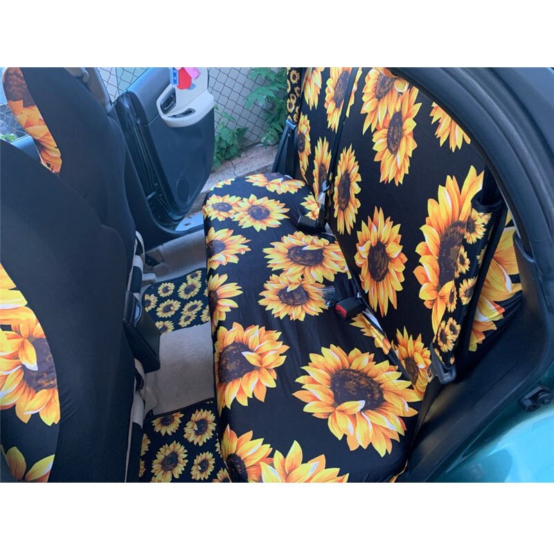 INSTANTARTS-Fundas de asiento de coche con estampado Floral, Hawaiano, Polinesia, Plumeria hibisco, juego completo de 4 fundas lavables