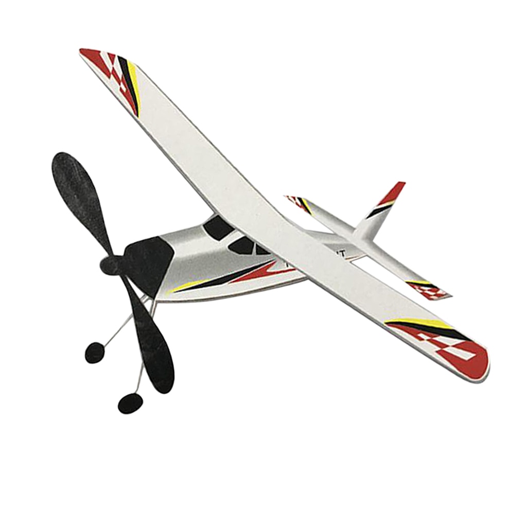 Elastic Powered Rubber Band Wind-up Plane Toy Outdoor Flying Aircraft