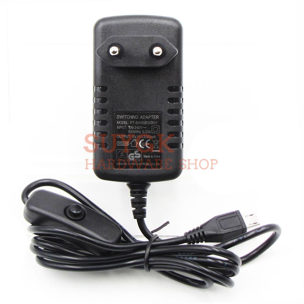 5V3A 5V/3A Raspberry PI 3 model B+Plus Power Adapter ON/OFF switch button power supply charger DC/AC Adapter PSU Power Source