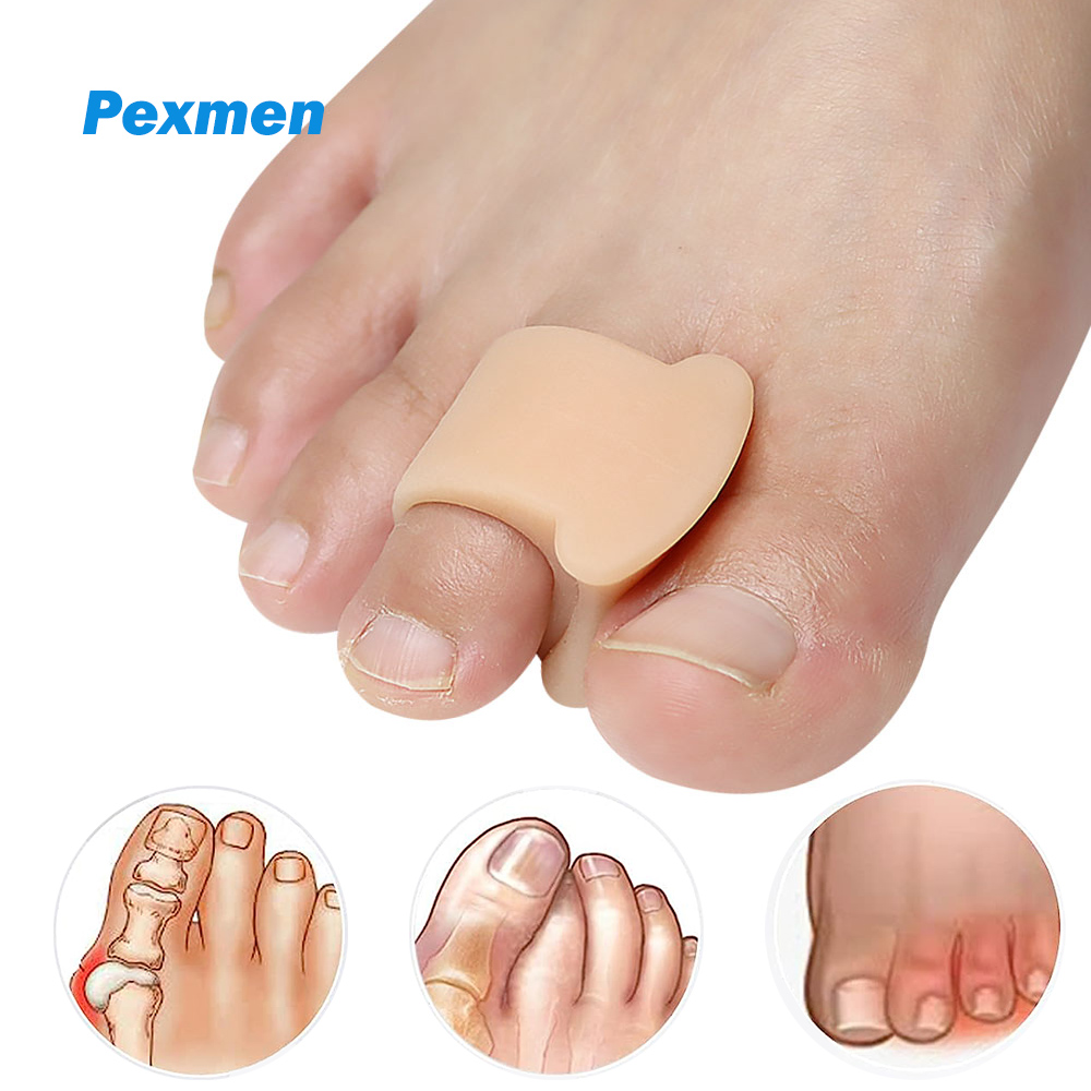 Pexmen 2Pcs Gel Toe Separators Toe Spacers Hammer Toe Straightener Correct Toes and Bunion Relief Soft Silicone Toe Corrector
