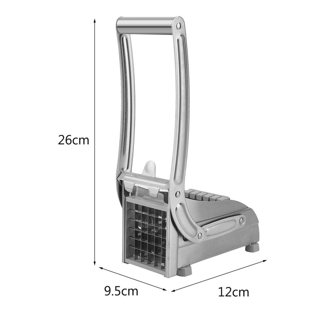 Rostfritt stål manuell pommes frites skivare potatis flishugg chip cutter maker potatis chips tillverkningsmaskin