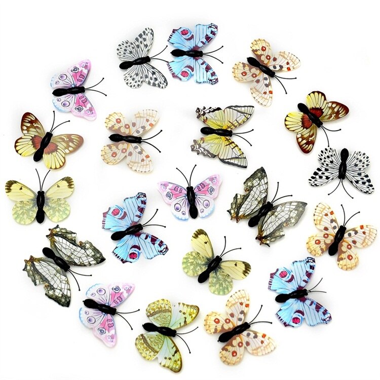 Autocollants Papillons 3D - Lot De 12 Stickers Déco Murale Pour Chambre D'enfant, Salon
