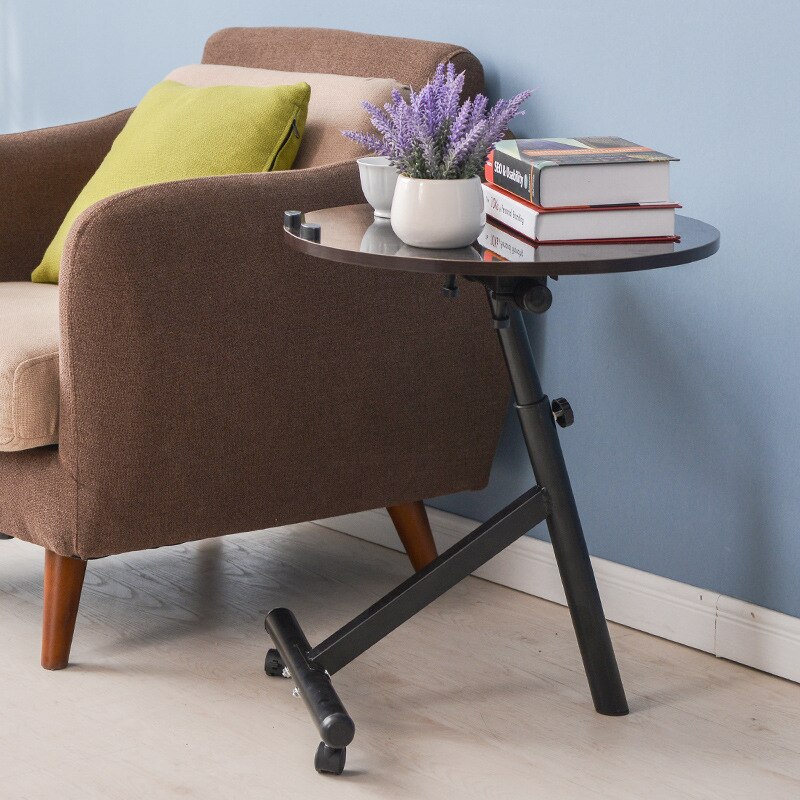 Household movable modern simple lifting oval coffee table living room coffee table laptop stand bedside small side table