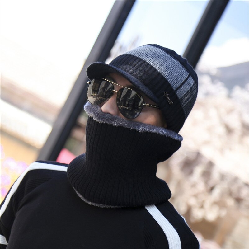 Mellemhatte skullies huer hat vinterhuer til mænd kvinder uld tørklæde kasketter balaclava maske gorras motorhjelm strikhue