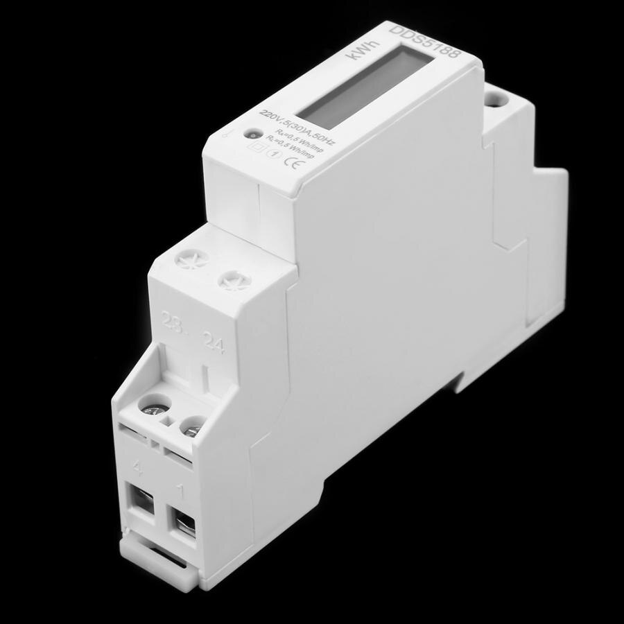 Digital Energy Meter LCD 220V Single Phase DIN-Rail 5-30A Electronic Energy KWh Meter