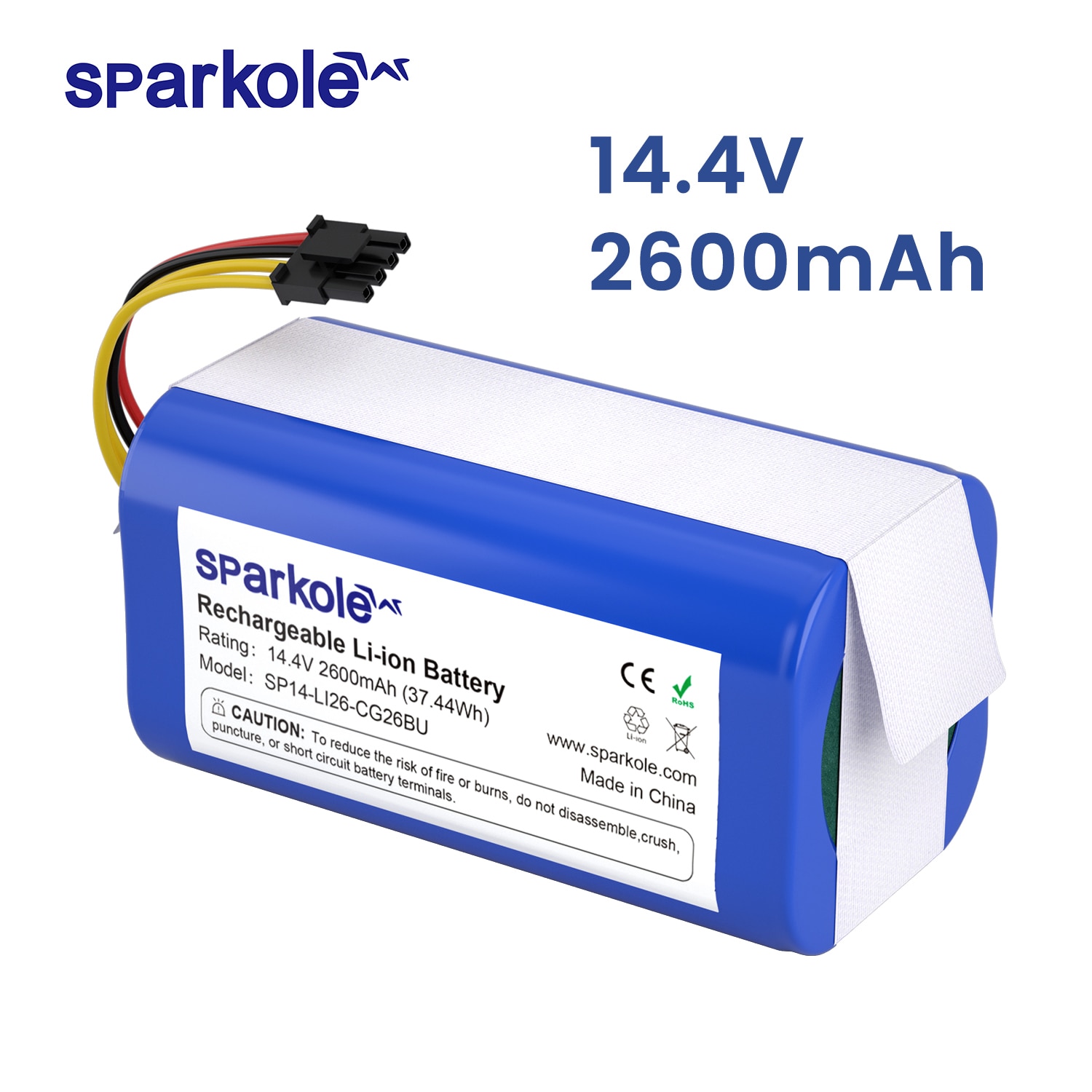 Sparkole-batería de iones de litio para Robot aspirador, 14,4 V, 2600mAh, para Cecotec Conga 1290, 1390, 1490, 1590, Gutrend Echo 520