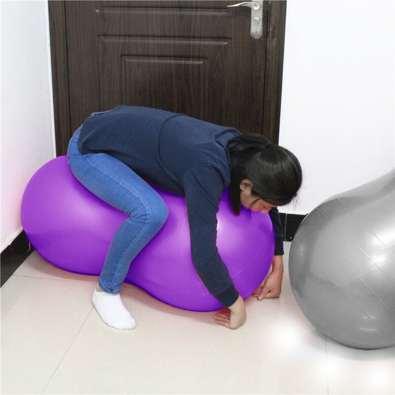 Yoga Supplies Explosion-proof Yoga Peanut Ball Fitness Rehabilitation Physical Therapy Ball-Gray