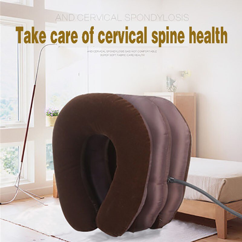Air gonflable col Cervical cou Traction tracteur soutien Massage oreiller soulagement de la douleur Relax soins de santé cou tête civière