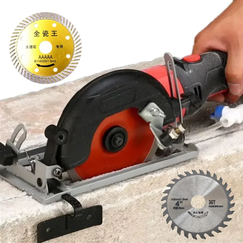 Amoladora angular de 100/115/125 mm, base ranurada para máquina cortadora de instalación rápida 45 ° Soporte de posicionamiento de profundidad de corte ajustable