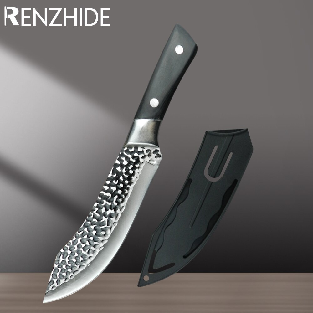 RZD Handmade Forged Kitchen Cooking Knives Set 6 7 INCH Slicing Deboning Meat Knife Filleting Cleaver Butcher Knife Cover Sheath: D-1 cleaver