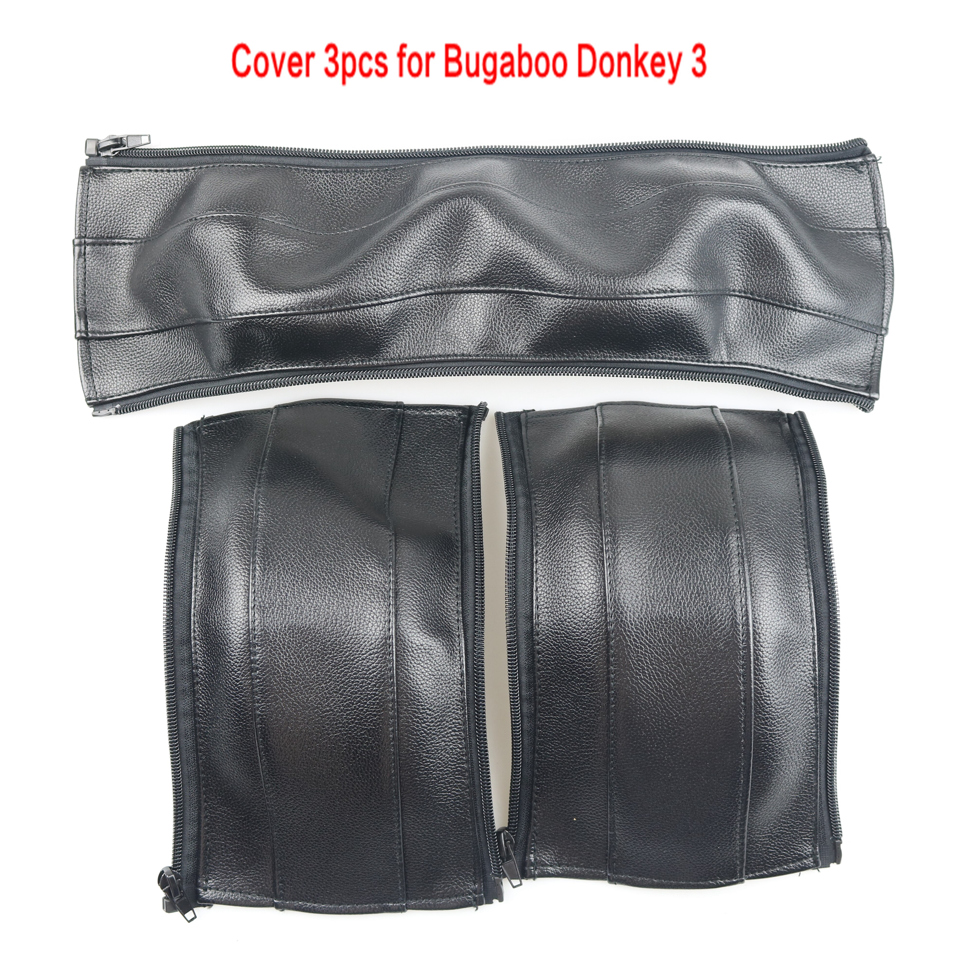 Kinderwagen Armleuningen Covers Voor Bugaboo Donkey 1 2 3 Wandelwagen Pu Lederen Beschermhoes Handvat Bumber Covers Kinderwagens Accessoires: donkey3 3pcs black