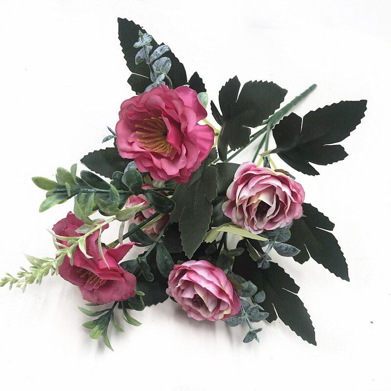 Yoormer Kunstmatige Pioen Zijde Bloem Boeket Elegante Thuis Kunstmatige Bruiloft Decoratie Boeket Bloem Decoratie