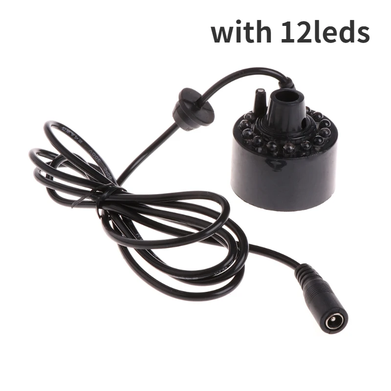 Elektrische Ultrasone Mini Mist Maker Fogger Fontein Vijver Mist Verstuiver Luchtbevochtiger met 12 LED Tuin Aquarium Decor: WHITE