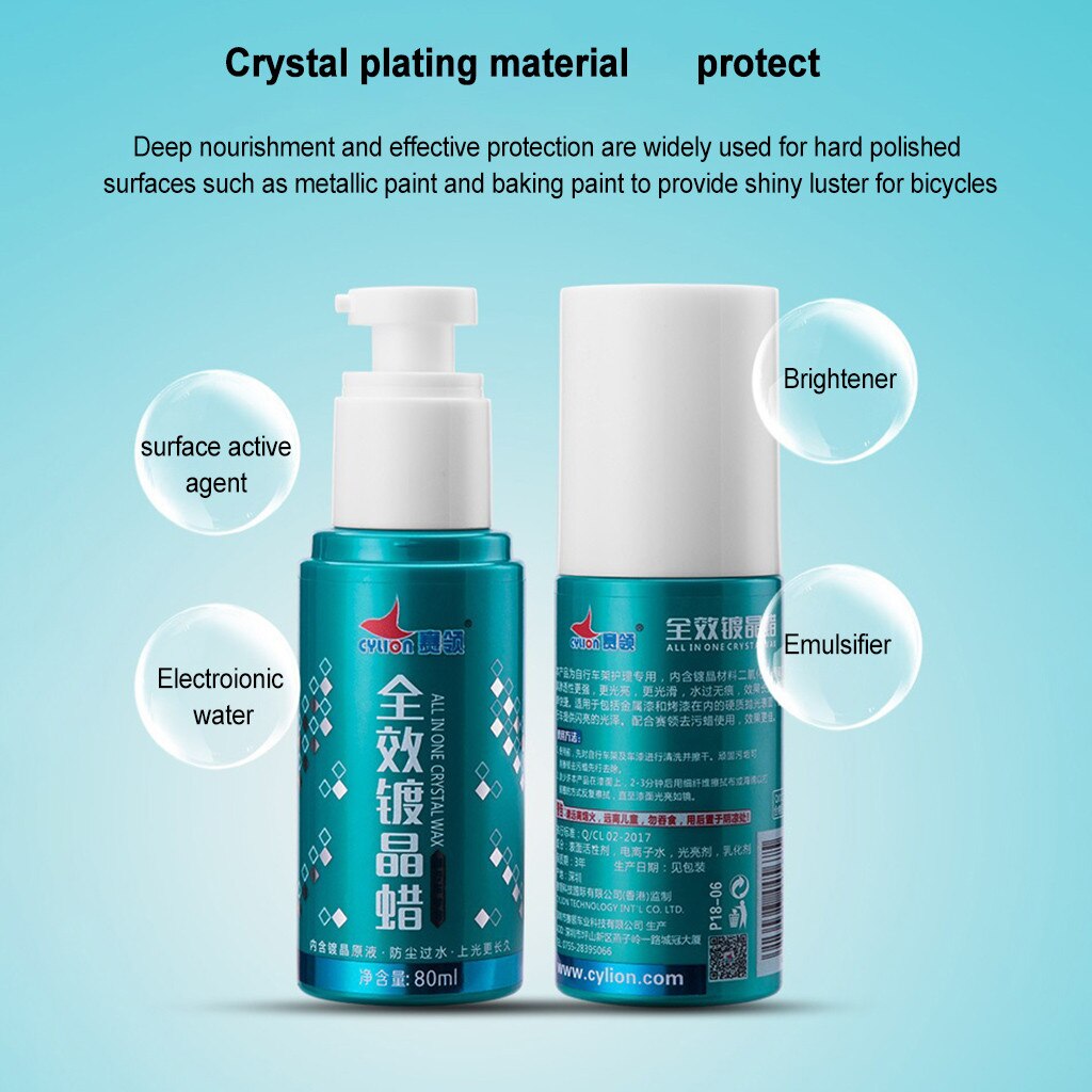 Bicycle Protect Paint Crystal Coating Liquid Spray Hydrophobic Wax Paint Care Crystal Protective 80ml Nursing Spray Paint D3