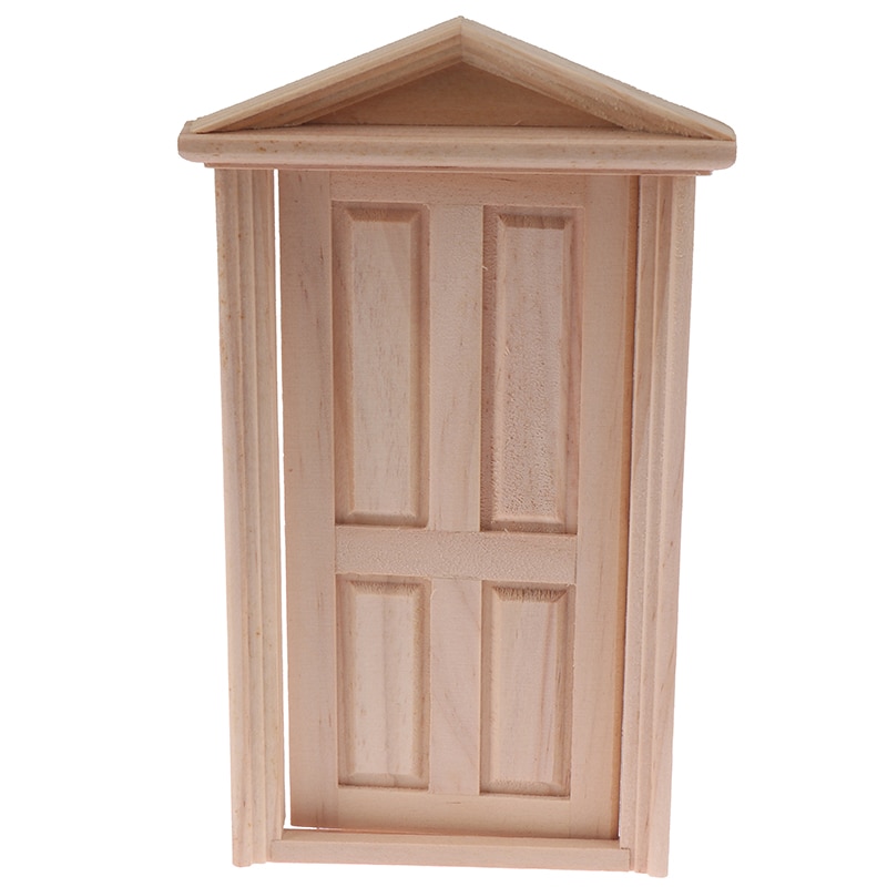 1:12 Casa di bambola Mobili Porta di Simulazione miniatura FAI DA TE in Legno guglia Porta fingere Gioca Giocattolo per I Bambini
