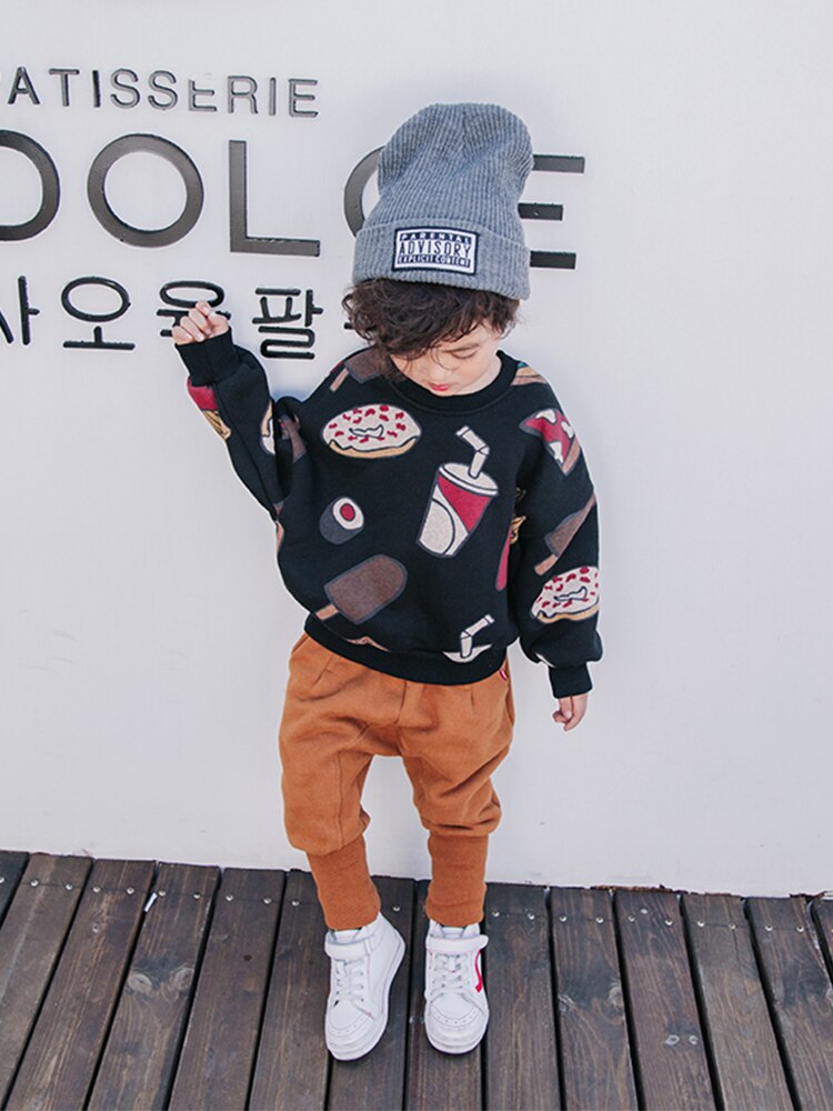 Boys Thickened kua ku Children Winter Casual Pants Children Western Style Trousers Kids Baby Warm Sweatpants