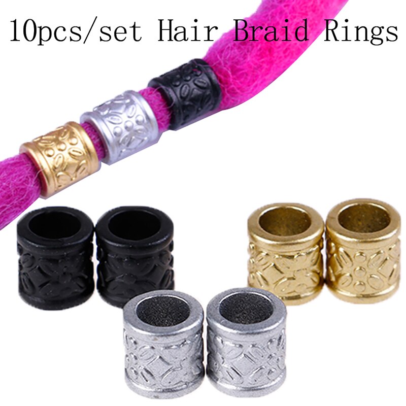 10 teile/satz Haar Ringe Für Dreadlocks Manschette Ring Haar Zubehör Für Zöpfe freundlicher Haar Perlen Dreadlock Furcht Perlen