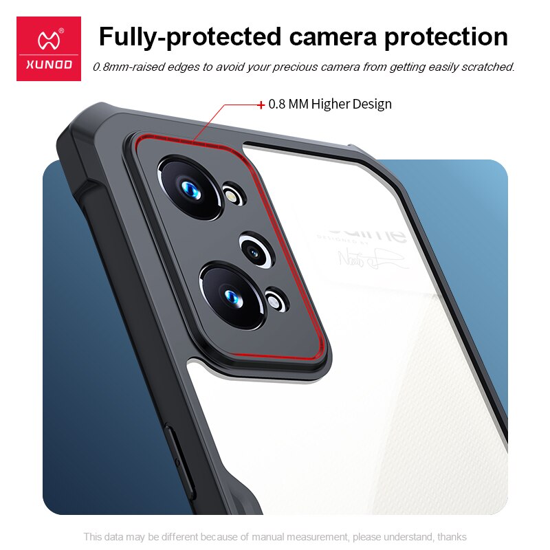 Caso gt2, xundd capa para realme gt2 caso à prova de choque transparente pára-choques capa do telefone para realme gt 2 neo master edition capa
