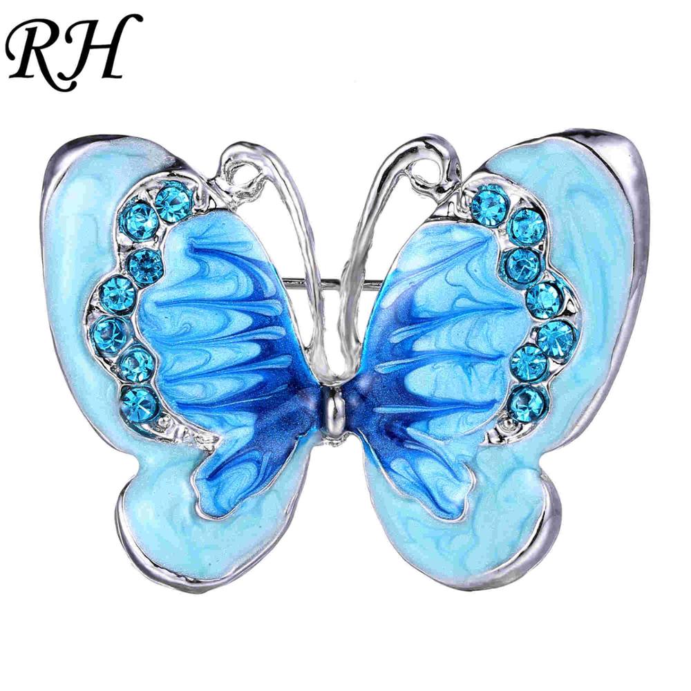 Crystal Butterfly Brooch For Women Brooch Collar Pins Corsage Rhinestone Insect Animal Brooch Badges Jewelry Accessories: W24092E01