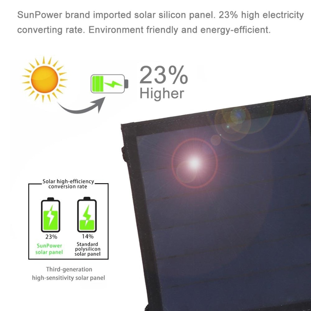 Soloplader bærbar 4 solpanel 14w højeffektiv strømbank eksternt batteri til camping udendørs