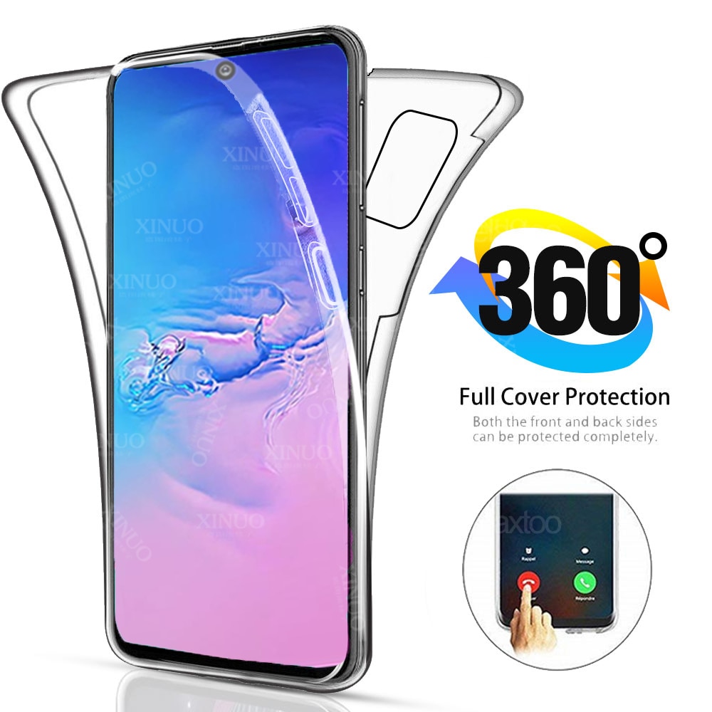 360 full Double Silicon Case For Samsung Galaxy S10 lite Transparent Body TPU cover for Samsung Galax S 10lite S 10 lite coque