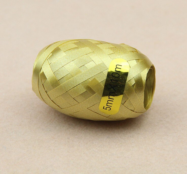 6PCS/Pack 5mm*10m Balloon Rope Foil Helium Balloon Ribbon Wedding Birthday Party Decoration Balloon Wrapping Tape Balloon Rope: Golden