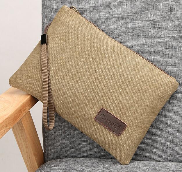 Bolsa de envelope de lona para homens, bolsa com luz vestível para homens de negócios