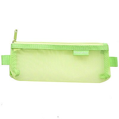 1 st enkel transparent mesh pennfodral kontor student pennfodral nylon skolmaterial färg penna box: 338