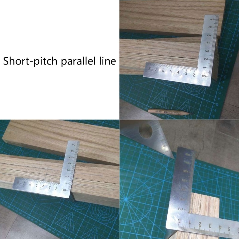 Multi-Zweck Edelstahl Holzbearbeitung Schreiber 45-Grad Winkel Lineal Holz Lineal Dreieck Quadrat T und Tri winkelmesser