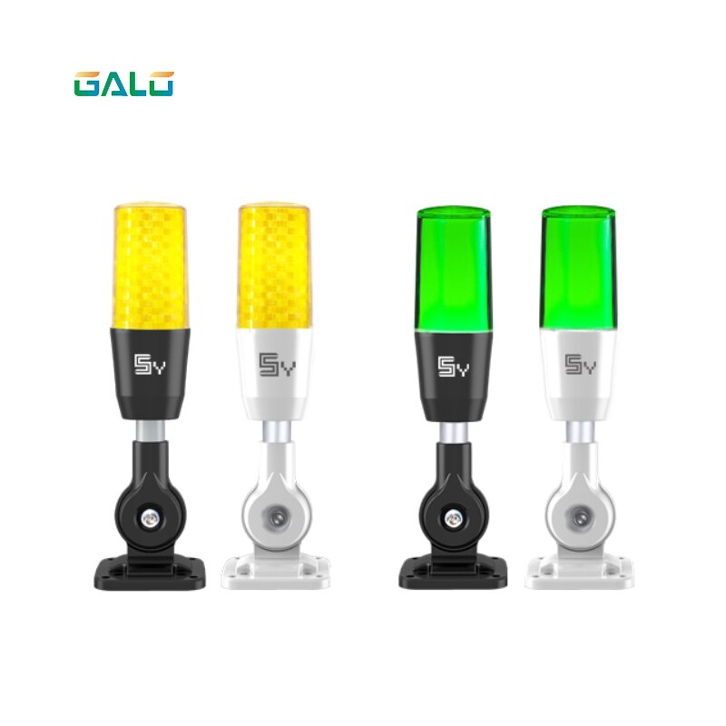 Industriële Signaal Toren Veiligheid Stapel Alarm Licht Lamp Rood Groen Geel Lamp Led Wit Plastic Indoor 1 Laag Met base