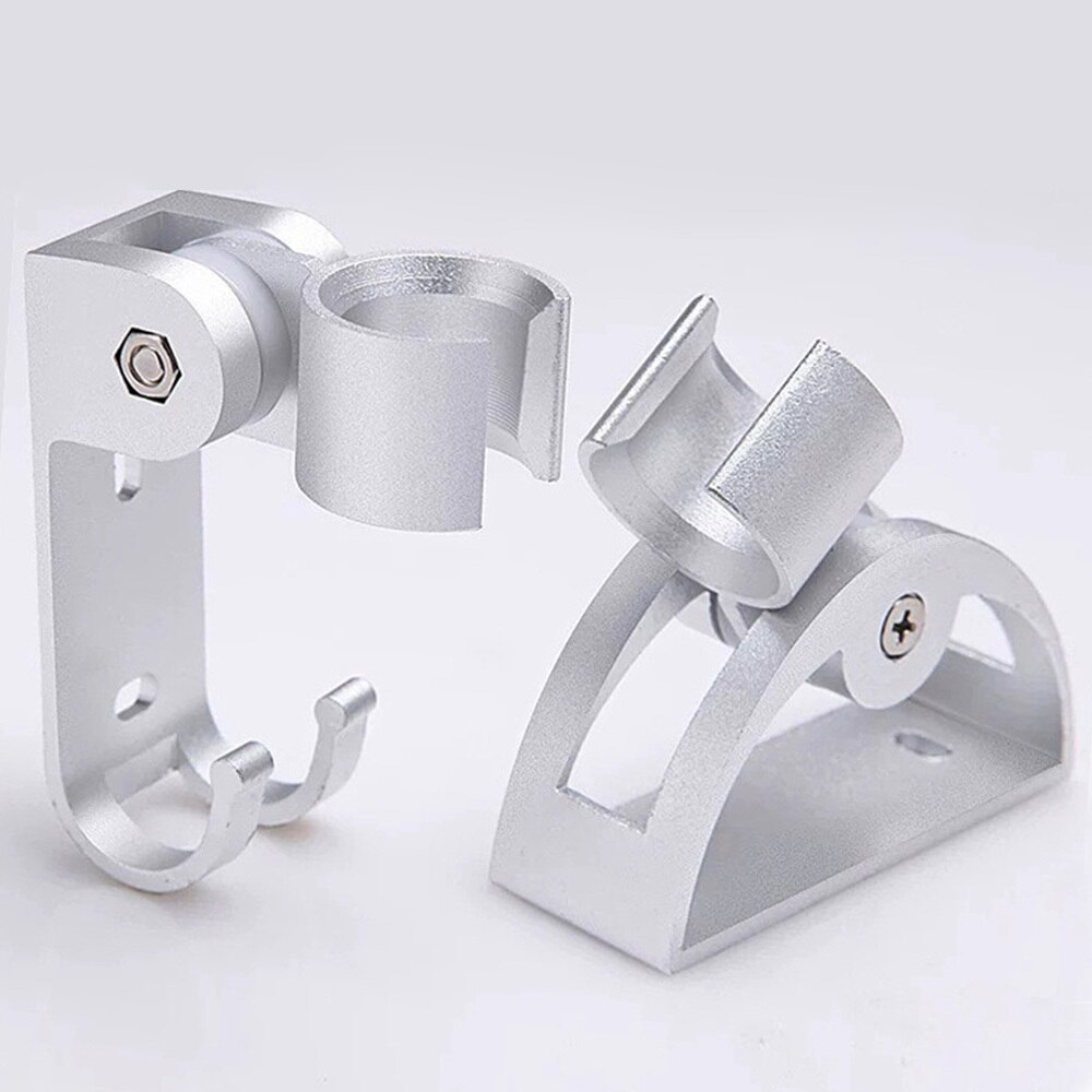Wall Mount Shower Head Holder Fixed Stand Bracket Adjustable Bath Rack Aluminum Bottom Sitting Shower Base with Hook Seat