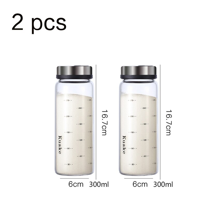 High borosilicate kitchen glass seasoning jar sauce vinegar salt condiment airtight bottle pepper spice shaker with rotating lid: set 5