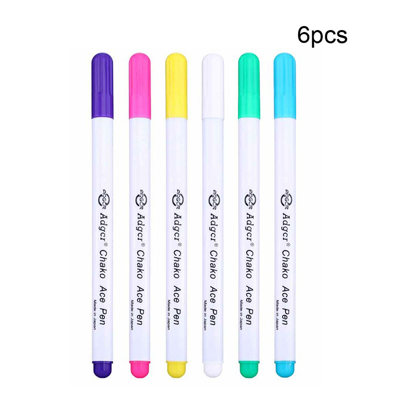 1-6pcs Quilting Sewing Tools Ink Disappearing Fabric Marker Pen DIY Cross Stitch Water Erasable Pen Dressmaking Tailor's Pen: 6pcs