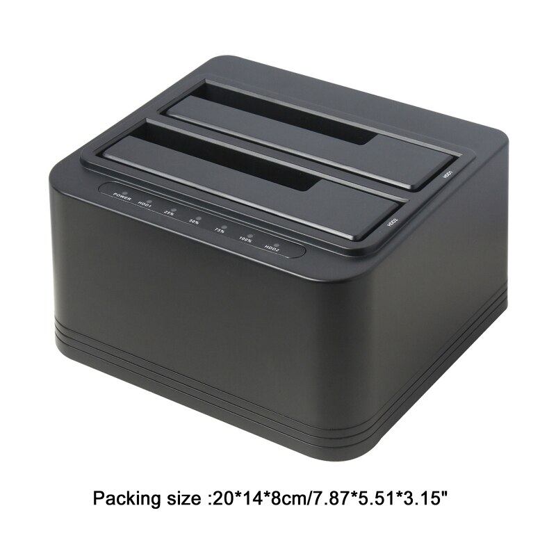 Dual-Slot USB3.0 Hard Drive Base 2.5/3.5 Inch Hard Disk Offline Copy Cloner Dual-Bay External HDD Dock