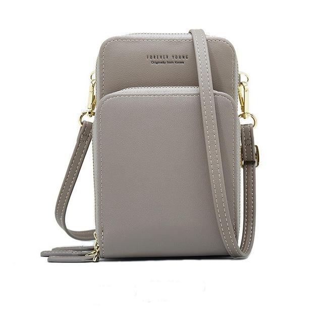 Crossbody Cell Phone Shoulder Bag Cellphone Bag Daily Use Card Holder Mini Summer Shoulder Bag for Women Wallet: Gray