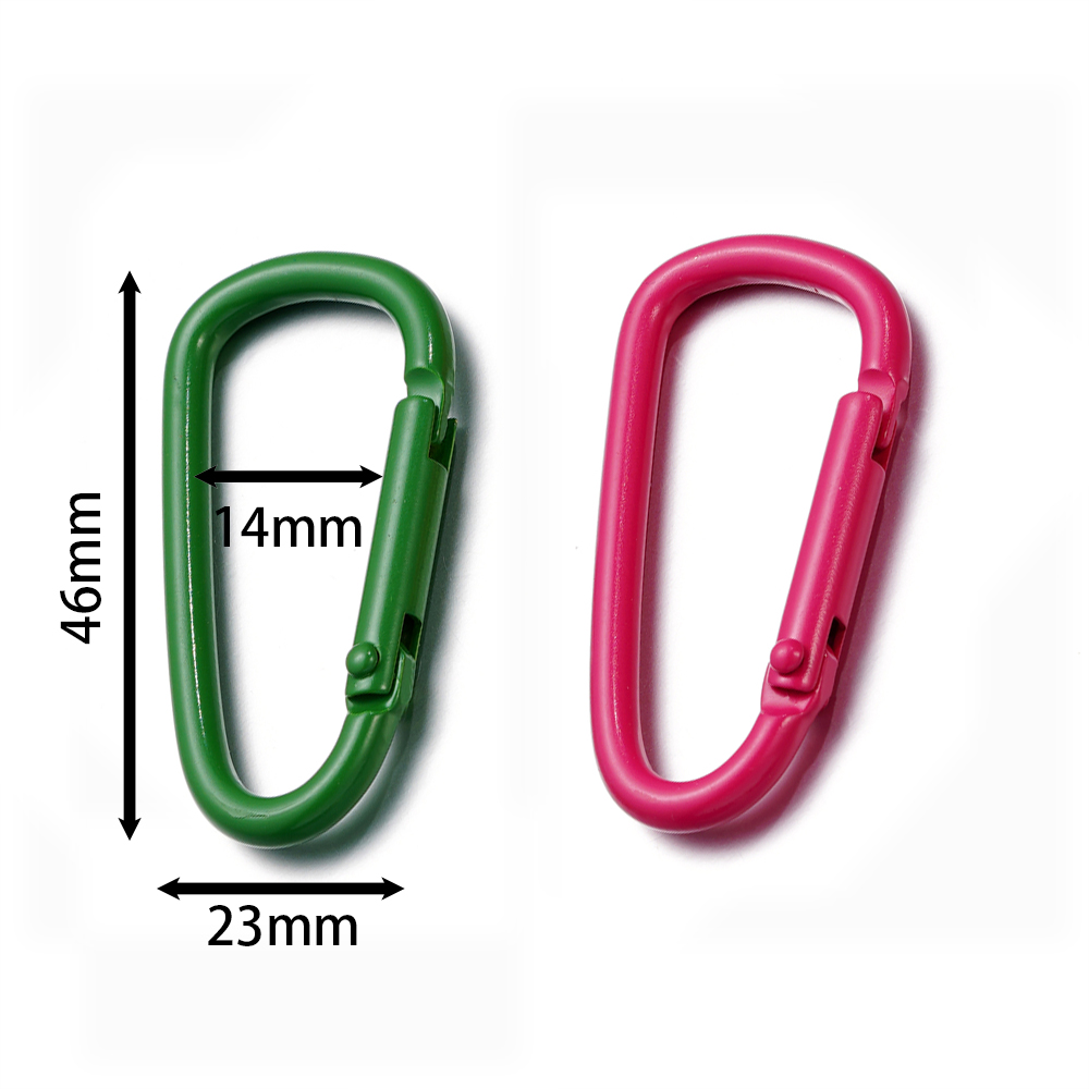 5 pçs/lote 46x23mm D Mosquetão Gancho Liga Colorida Chaveiro Snap Clip Ganchos Para Fazer Jóias Chaveiro Conector DIY Descobertas