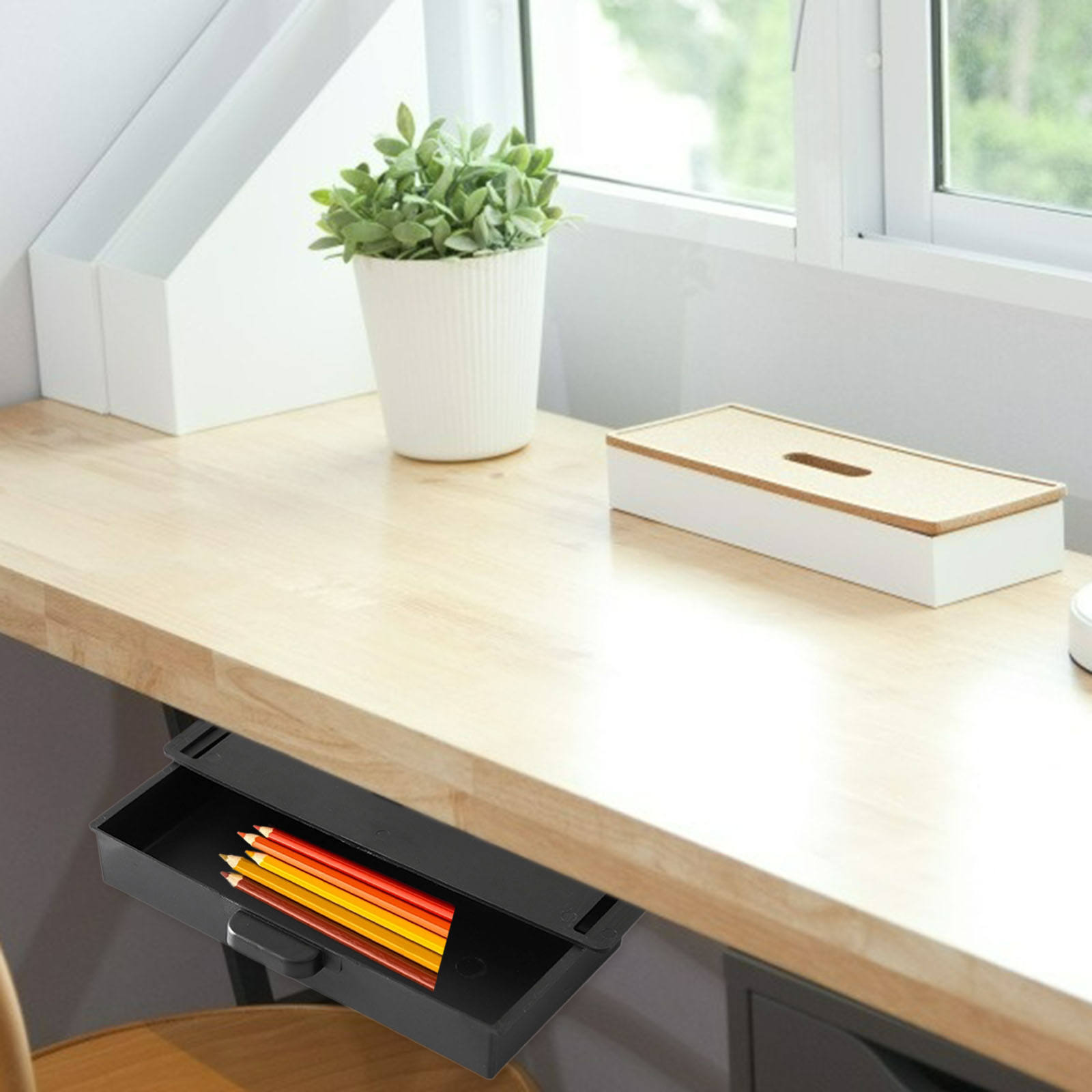 Hidden Box Self Sticky Durable Plastic Saving Space for Sundries Organizer Cabinet Finishing Box Office School
