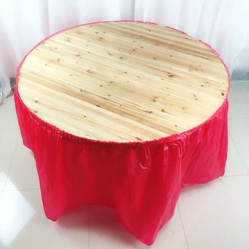 Disposable Table Skirt PEVA Table Skirting Rectangle Desk Skirt Kid Birthday Party Table Cover for Wedding Party Home Decoration