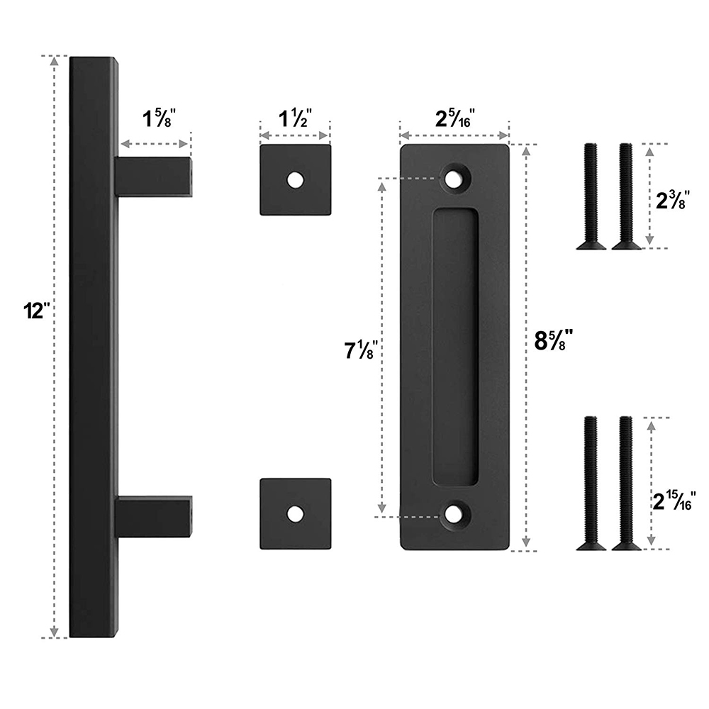 Carbon Steel Sliding Barn Door Pull Handle Wood Door Handle Black Door Handles For Interior Doors Handle