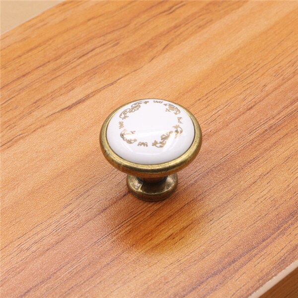 10 stks 32mm Kleurrijke Keramische ronde Kast Knoppen Deur Handgrepen Kast Lade Kast Meubels Handvat Knoppen: D