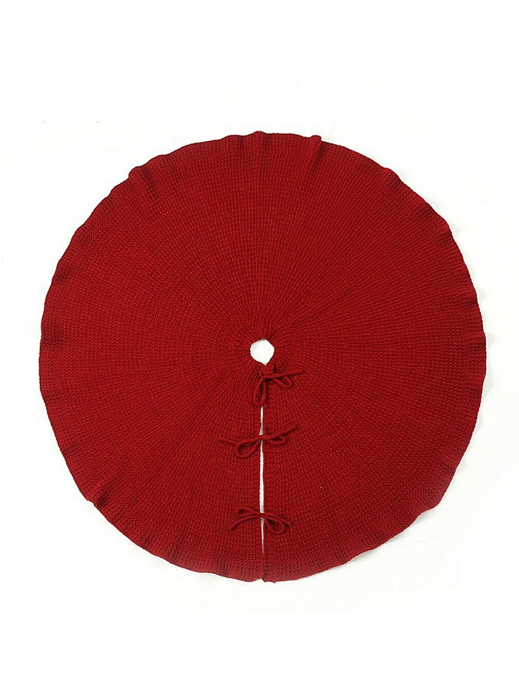 Hand-knitted Style Christmas Tree Skirt Christmas Tree Ornament Festival Supplies Atmosphere Cartoon: Red