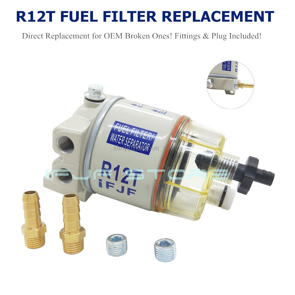 Filtro separador de combustible/agua iFJF R12T, motor diésel para Racor 140R 120AT S3240 NPT ZG1/4-19, Combo completo de piezas automotrices