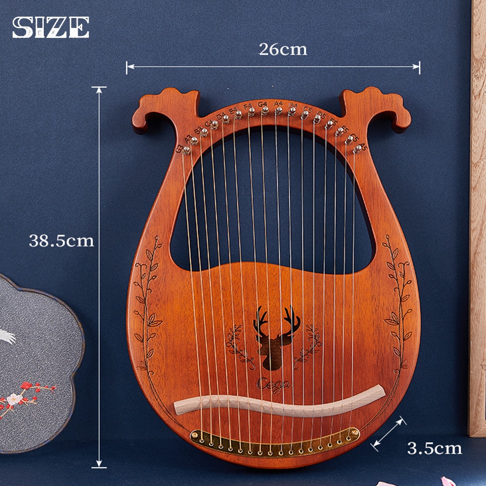 ARPA de madera de caoba con 16 cuerdas, instrument... – Grandado