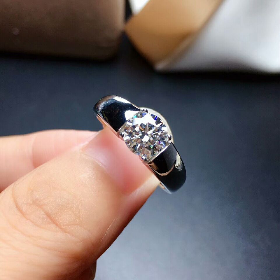 MeiBaPJ 0.5/1/2 Carati Moissanite Della Pietra Preziosa Anello di Diamante di Modo D Colore VVS 925 Sterling Silver Belle Monili di Cerimonia Nuziale per delle donne