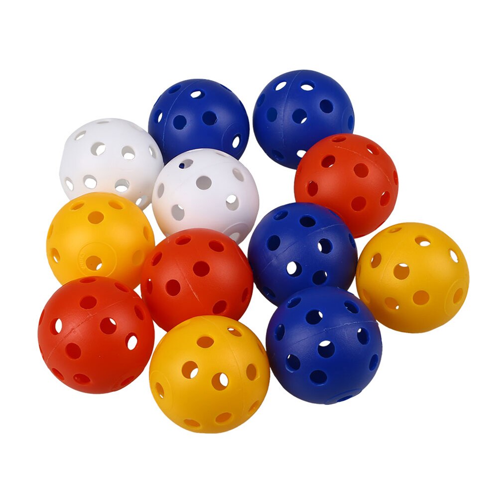 24 PCS/ Pack Perforated Plastic Play Balls Hollow Golf Training Practice Game Balls Sports Balls